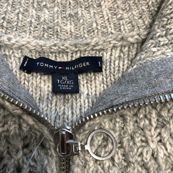 Tommy Hilfiger grey sweater. Size XL. Quarter zip front with collar. - Picture 2 of 4